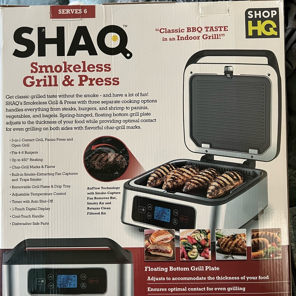 Smokeless grill & press